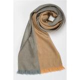 Two-Tone Alpaca Seamless Scarf: Gravelstone