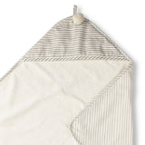 Hooded Towel Stripes Away Pebble Grey