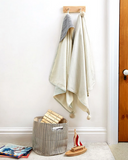 Hooded Towel Stripes Away Pebble Grey