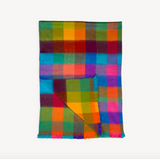 Fringed Alpaca Throw - Multicolor Check