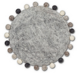 Pompom Edge Trivet - Neutral Grey