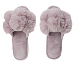 Luxe Pom-Pom Slippers - Lavender