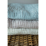 Crinkle Cotton Baby Blanket in Grey