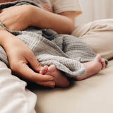 Crinkle Cotton Baby Blanket in Grey