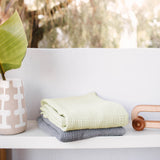 Crinkle Cotton Baby Blanket in Mint