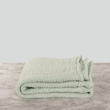 Crinkle Cotton Baby Blanket in Mint