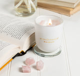 Rose Quartz Crystal Small Candle