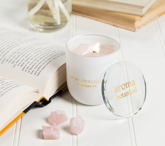 Rose Quartz Crystal Small Candle