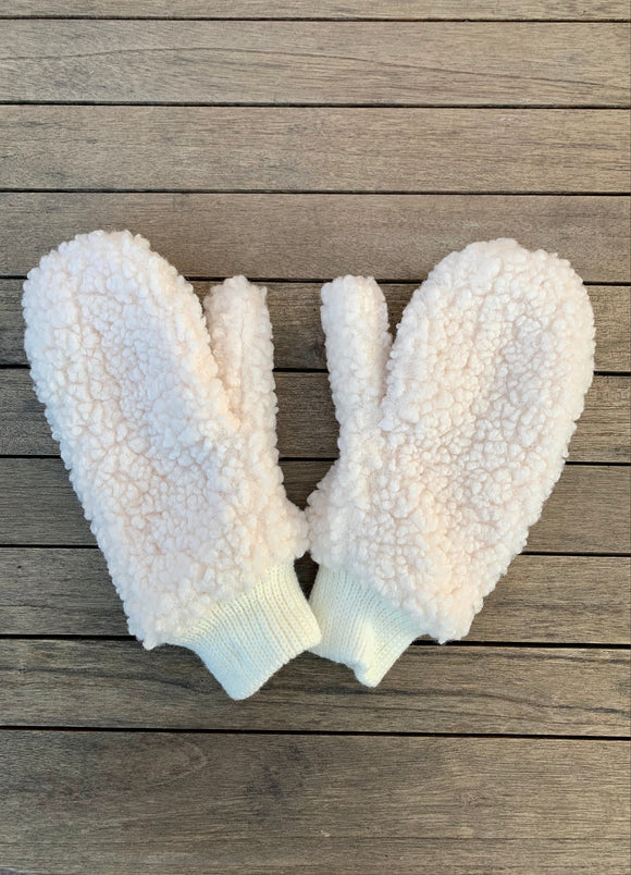 Sherpa Mittens - Natural Ivory