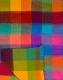 Fringed Alpaca Throw - Multicolor Check