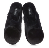 Plush Closed Toe Slippers - Black