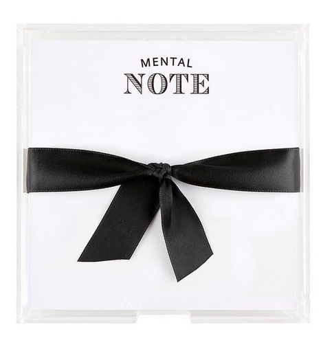 Square Notepaper in Acrylic Tray - Mental Note