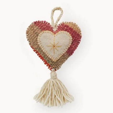 Hand Embroidered HEART ORNAMENT
