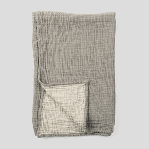 Crinkle Cotton Baby Blanket in Grey