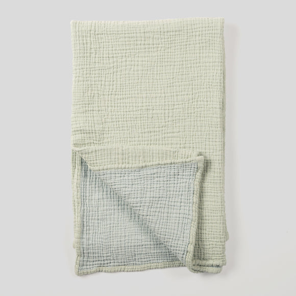 Crinkle Cotton Baby Blanket in Mint